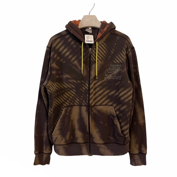 Nike Hoodie Medium Bleach Dye Upcycled Urban Renewal Spiral - Picture 1 of 13
